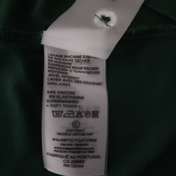 Majestic Filatures Delux Teeshirt Vneck Long Sleeve Shirt - Picture 5 of 9